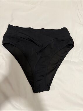 PINK Black High-Waist Bikini Bottom - Women Swim